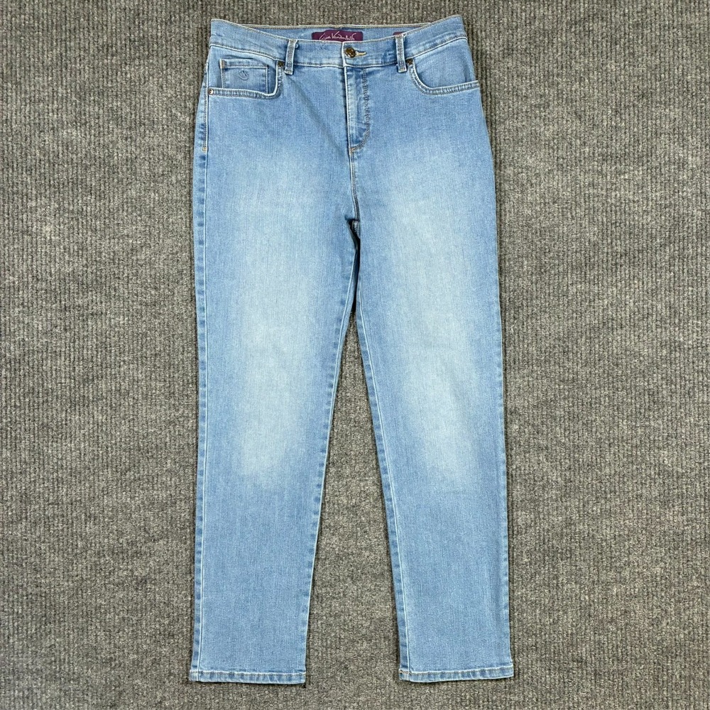Gloria Vanderbilt Amanda Womens Jeans Size 8 Short Light Wash Denim Mid Rise